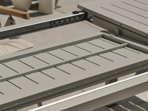 Brafab Lomma Ausziehtisch Aluminium khaki 194-312x100cm