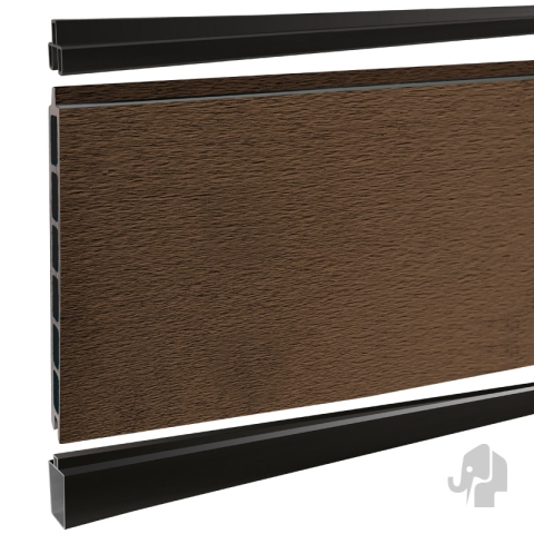 Elephant Steckzaun Modular 180 WPC Natural Dark Brown 180x174cm co-extrudiert
