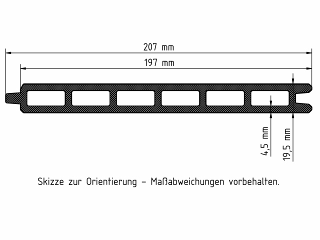 Elephant Steckzaun Modular 180 WPC Natural Dark Brown 180x174cm co-extrudiert