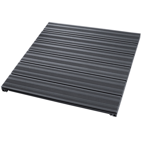Terrassenfliese Anthrazit WPC 90x90 cm geriffelt