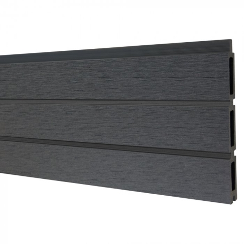 Elephant Steckzaun Set Triple Rhombus WPC Steingrau 180x178cm Leisten Schwarz