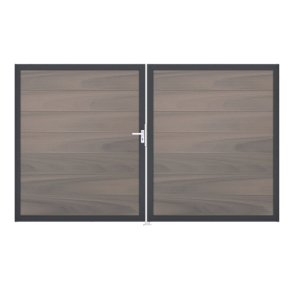 GrojaSolid Grande BPC Steckzaun Doppeltor DIN Rechts Sonderbreite H:180cm BiColor co-exdrudiert DB703 GrojaSolid Grande BPC Steckzaun Doppeltor DIN Rechts Sonderbreite H:180cm BiColor co-exdrudiert DB703