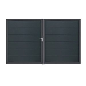 Groja BasicLine Steckzaun Doppeltor DIN Rechts Sonderbreite H:180cm anthrazitgrau DB703 Groja BasicLine Steckzaun Doppeltor DIN Rechts Sonderbreite H:180cm anthrazitgrau DB703