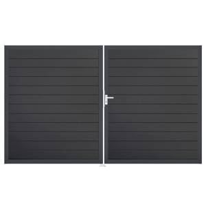 Groja BasicLine Steckzaun schmal Doppeltor DIN Links Sonderbreite H:180cm anthrazitgrau DB703 Groja BasicLine Steckzaun schmal Doppeltor DIN Links Sonderbreite H:180cm anthrazitgrau DB703