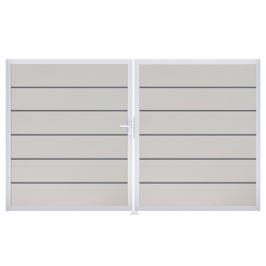 Groja BasicLine Steckzaun Premium Doppeltor DIN Rechts Sonderbreite H:180cm weiss EV1 Groja BasicLine Steckzaun Premium Doppeltor DIN Rechts Sonderbreite H:180cm weiss EV1