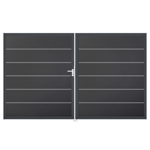 Groja BasicLine Steckzaun Premium Doppeltor DIN Rechts Sonderbreite H:180cm anthrazitgrau DB703 Groja BasicLine Steckzaun Premium Doppeltor DIN Rechts Sonderbreite H:180cm anthrazitgrau DB703