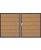 Groja BasicLine Steckzaun Premium Doppeltor DIN Links Sonderbreite H:180cm Asteiche natur DB703
