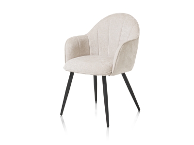 Habufa Aron Armlehnstuhl Flachgewebe, Vulcano, Creme