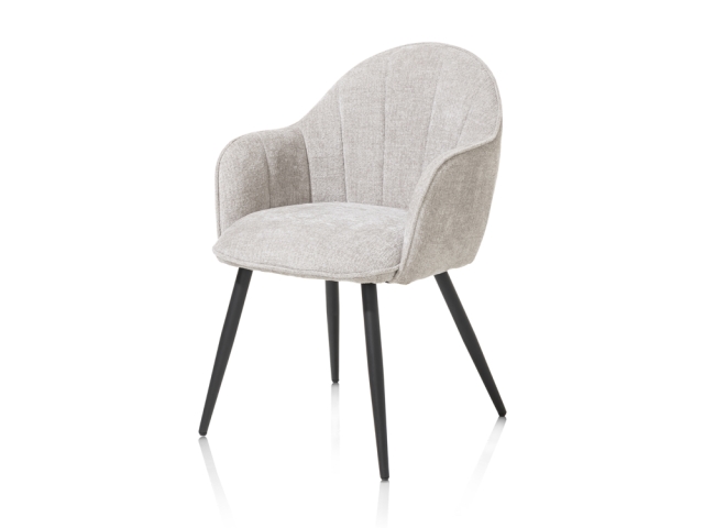 Habufa Aron Armlehnstuhl Fachgewebe Vulcano, Kiesel