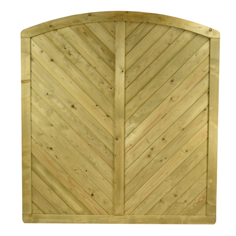 Massivzaun Piemont 180x180-160cm Rundbogen geschlossen aus Fichte kdi gr�n