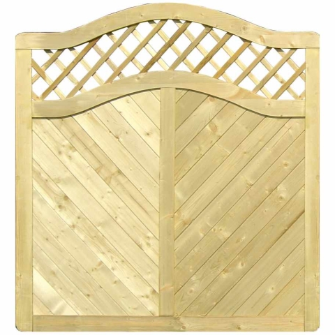 Massivzaun Monaco 180x180-160cm Schweifbogen mit Rankgitter aus Fichte kdi gr�n