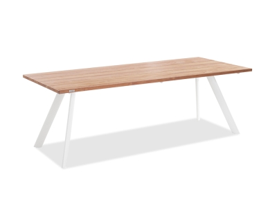 Niehoff Noah Tisch 160x95cm, Stativprofil Ivory, Teak recycelt