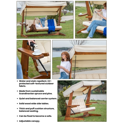 Pemode Hollywoodschaukel Viva 2400 Beige