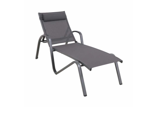 MWH Forios Klappliege Eisengrau, R�ckenlehne verstellbar