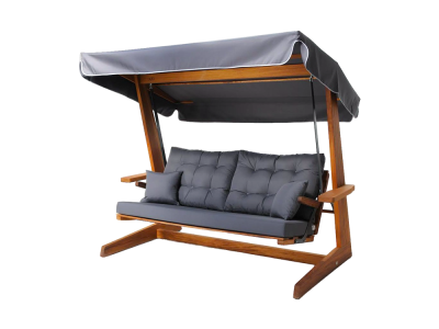 Pemode Hollywoodschaukel Sia 2400 Anthrazit - Iroko-Holz B:235 x T:134 x H:195 cm