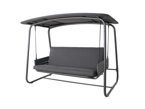 MWH Crossado Hollywoodschaukel grau inkl. Polster anthrazit