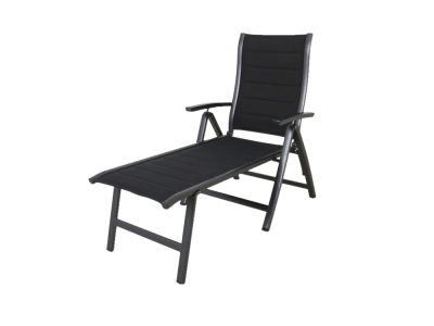 Royal Garden Richmond Klappliege Eisengrau, R&uuml;ckenlehne verstellbar