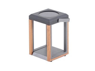 MWH Lanterno Solarlampe Holzoptik Braun MWH Lanterno Solarlampe Holzoptik Braun