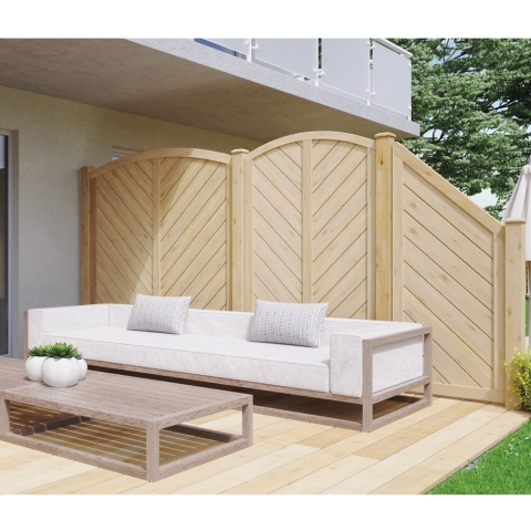 Sichtschutzzaun Lyon L�rche-Douglasie 90-165-80cm Abschlu�element