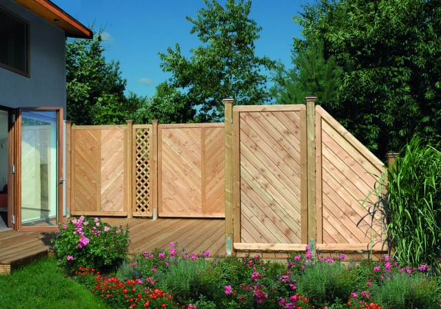 Sichtschutzzaun Lugano L�rche-Douglasie 180x180cm mit Rankgitter