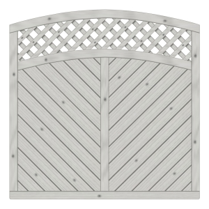 Sichtschutzzaun Lyon Fichte farbbehandelt Grau 180-180-165cm mit Rankgitter