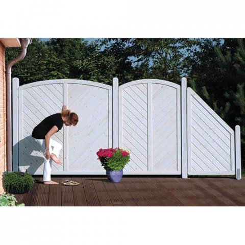 Sichtschutzzaun Lyon Fichte farbbehandelt Grauwei� 120-180-165cm