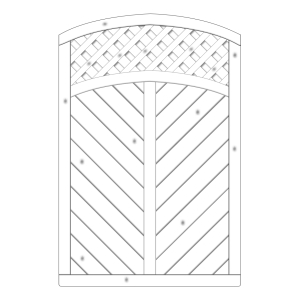Sichtschutzzaun Lyon Fichte farbbehandelt Grauwei&szlig; 120-180-165cm mit Rankgitter