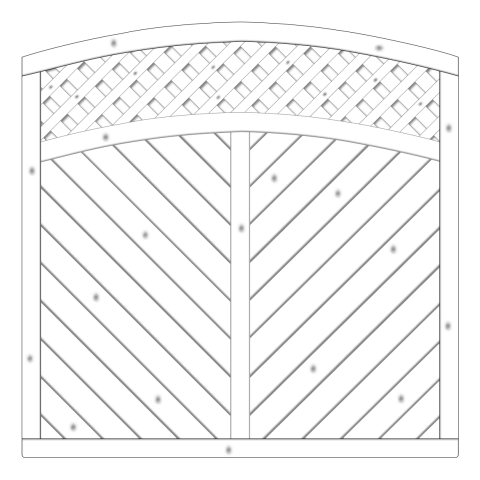 Sichtschutzzaun Lyon Fichte farbbehandelt Grauwei� 180-180-165cm mit Rankgitter