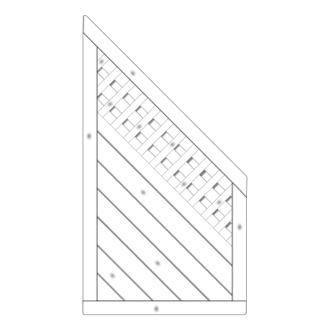 Sichtschutzzaun Lyon Fichte farbbehandelt Grauwei� 90-165-80cm mit Rankgitter