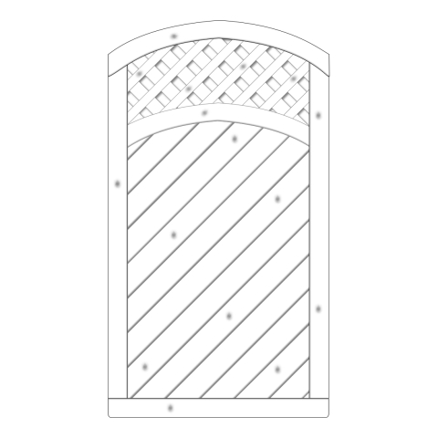 Tor Lyon Fichte farbbehandelt Grauwei� 100-180-165cm mit Rankgitter ohne Beschlag