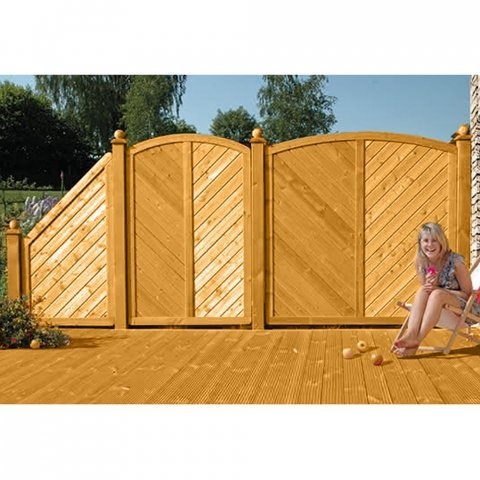 Sichtschutzzaun Lyon Fichte farbbehandelt Pinie 90-165-80cm