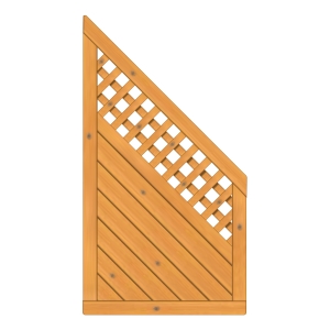 Sichtschutzzaun Lyon Fichte farbbehandelt Pinie 90-165-80cm mit Rankgitter Sichtschutzzaun Lyon Fichte farbbehandelt Pinie 90-165-80cm mit Rankgitter