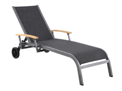 Royal Garden Kensington Plus Teak Rollliege, R&uuml;ckenlehne verstellbar