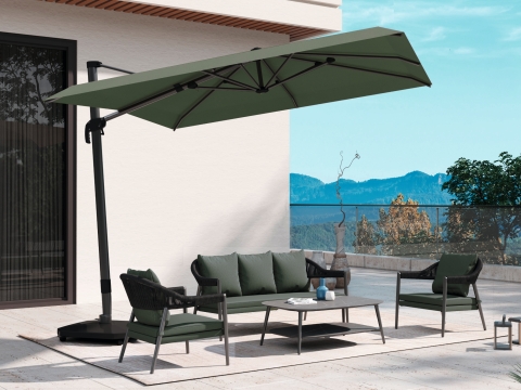 MWH Camarillo 4-tlg. Lounge-Set Gr�n inkl. Polster