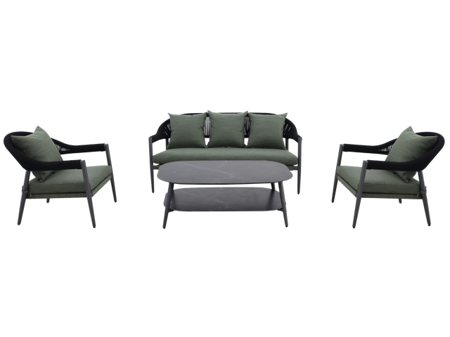 MWH Camarillo 4-tlg. Lounge-Set Gr�n inkl. Polster