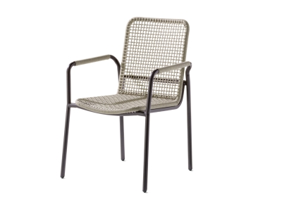 Sieger Ticco Stapelsessel Rope Natur Aluminium eisengrau