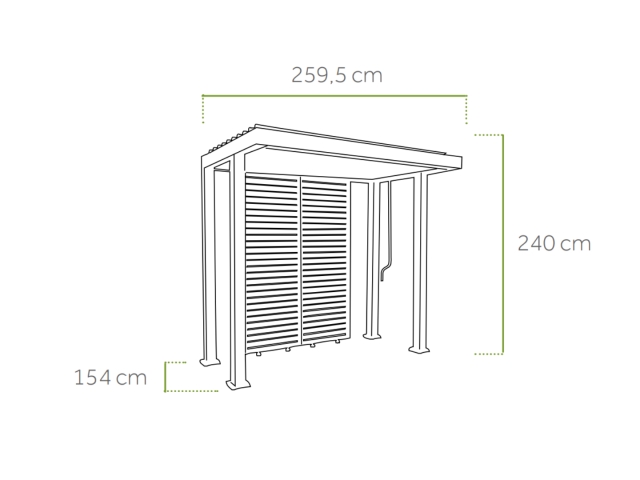 MWH Grillzebo Pavillon 259,5x154x240cm