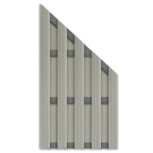 Elephant Basic Sichtschutz WPC, Bicolor-Wei&szlig; 90x180cm schr&auml;g