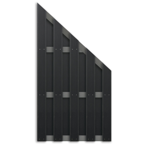 Elephant Basic Sichtschutz WPC, Anthrazit-Anthrazit 90x180cm schr�g