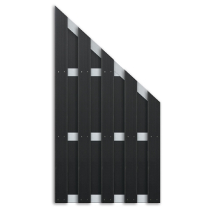 Elephant Basic Sichtschutz WPC, Anthrazit-Alu 90x180cm schr&auml;g