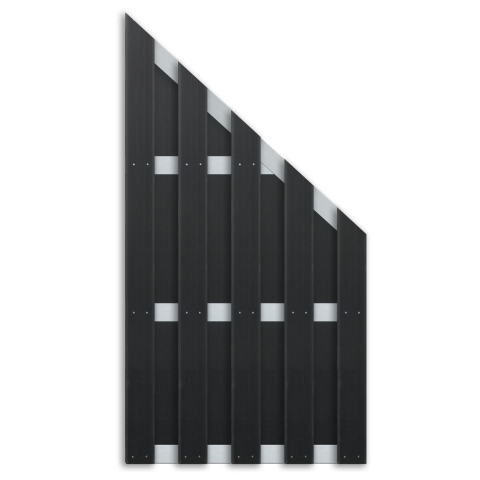 Elephant Basic Sichtschutz WPC, Anthrazit-Alu 90x180cm schr�g