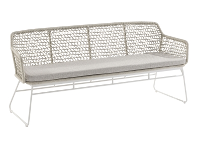 Niehoff Lido Bank 195,5cm mit Sitzkissen, Gestell Aluminium ivory