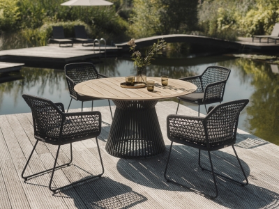 Niehoff Acore-Kubu Esstischgarnitur-Set anthrazit