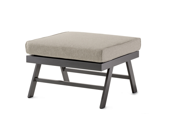 Sieger Auckland Hocker-Tisch Alu eisengrau- Polster Natur 72x72x47cm