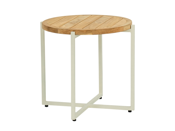 Apple Bee Condor Loungetisch 54cm Alu Oyster mit Teakplatte