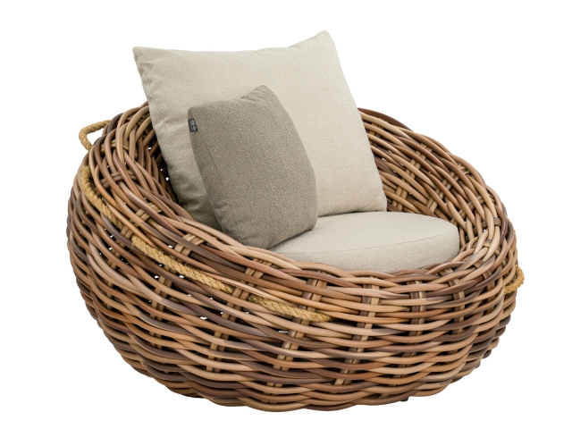 Apple Bee Cocoon Lounge Chair Boucle Cream 130x130x92cm