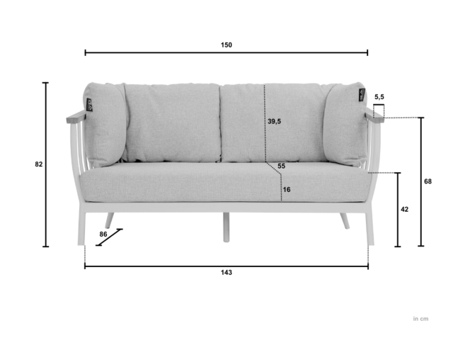 Apple Bee Condor Lounge-Set 3 Oyster Cotton Flower