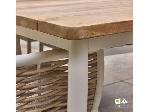 Apple Bee Milou Dining-Set 1 Oyster Tisch 240x100cm mit 6 Sesseln