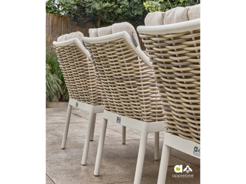 Apple Bee Milou Dining-Set 1 Oyster Tisch 240x100cm mit 6 Sesseln