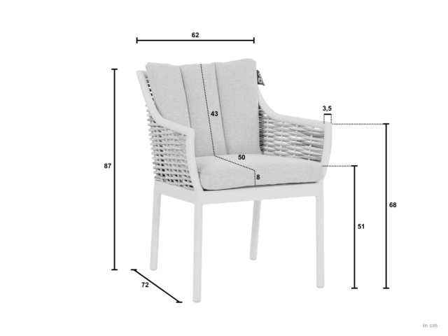 Apple Bee Milou Dining-Set 1 Oyster Tisch 240x100cm mit 6 Sesseln